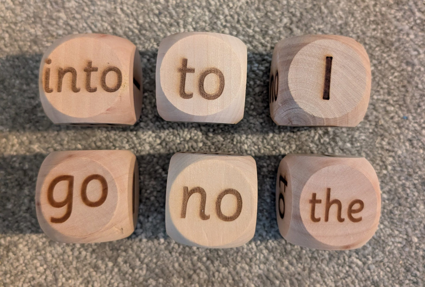 Wooden Dice - Phase 2 Tricky Words image