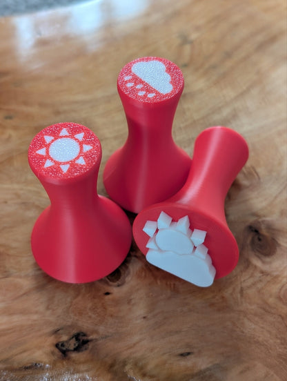 Weather Playdough stamps - Red image