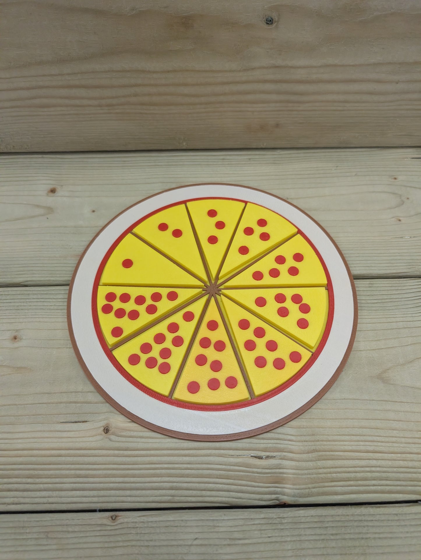 Pizza with slices 1 to 10