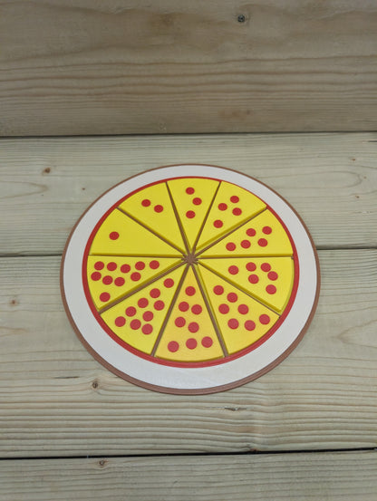 Pizza with slices 1 to 10