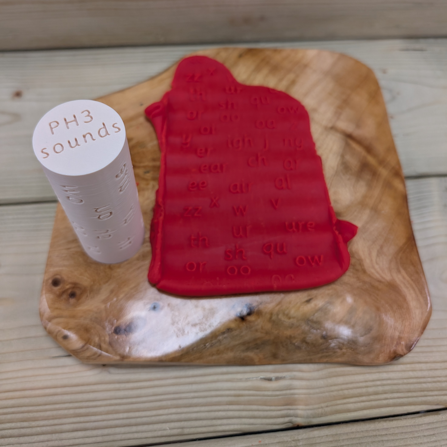 Phonics playdough rollers