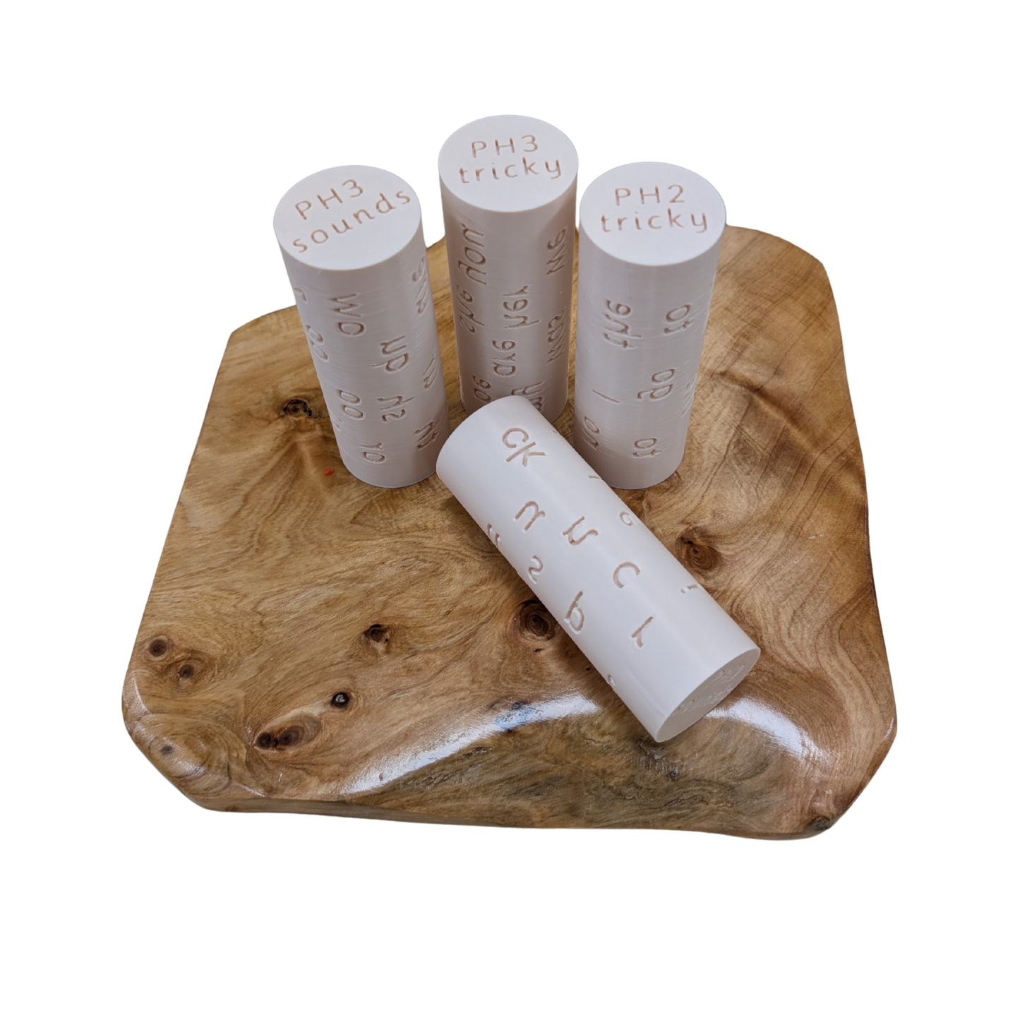 Phonics playdough rollers