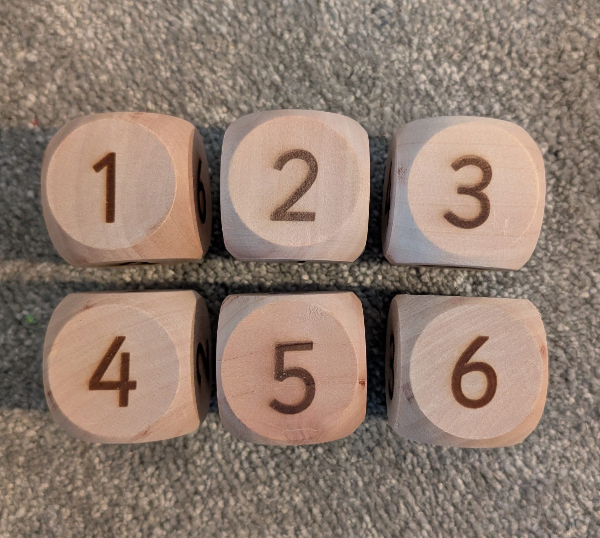 Wooden Dice - Numbers 1 to 6 image