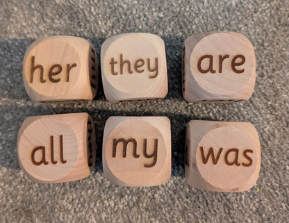 Wooden Dice - Phase 3 Tricky words Part 2 image
